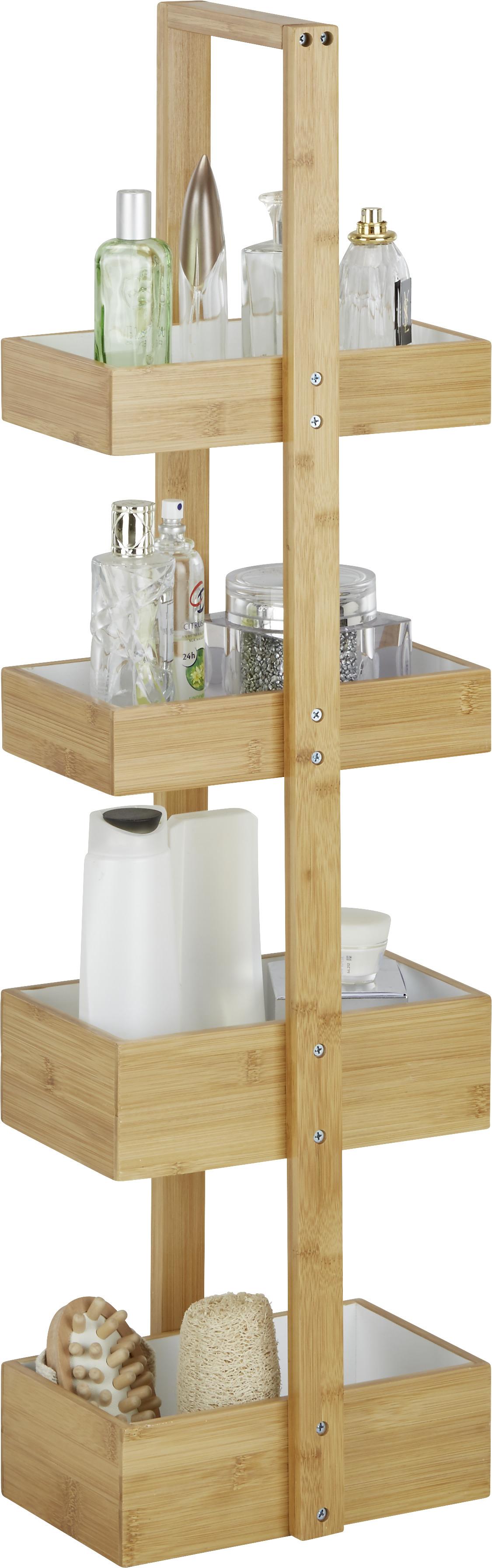 Regál Anni - prírodné farby/biela, Moderný, drevo (25/88/18cm) - Modern Living