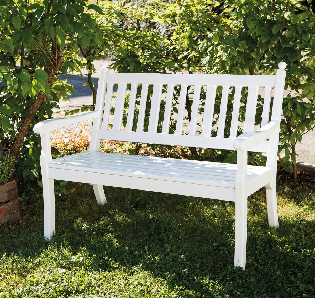 Gartenbank Holz 877510 2-Sitzer - Weiß, MODERN, Kunststoff (115/88/69cm) - Gardenson