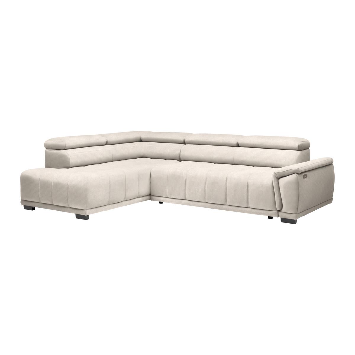 Rohová sedačka GRINALDI, levá, perleťová - černá/perleť, Moderní, textil/plast (206/283cm) - Premium Living