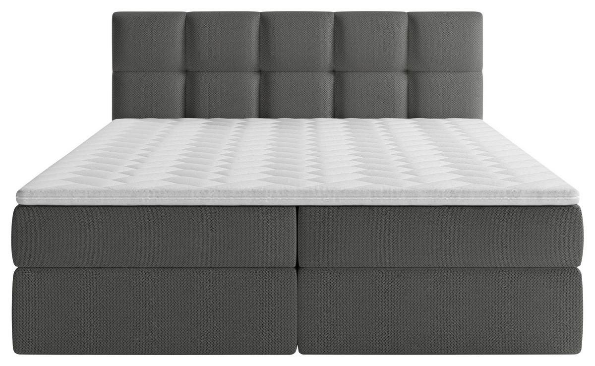 Boxbett Lorie Ii - Dunkelgrau/Schwarz, MODERN, Holz/Holzwerkstoff (160/200cm) - MID.YOU