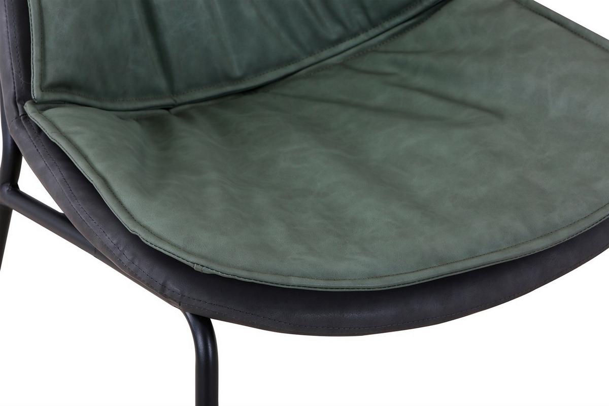 Stuhl Brady 200 Grün - Dunkelgrau/Schwarz, Design, Textil/Metall (54/84/64cm) - Kayoom