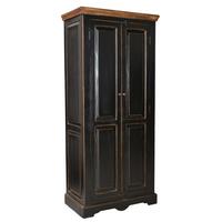 GARDEROBENSCHRANK Schwarz B: 80cm - Schwarz/Honig, Design, Holz/Holzwerkstoff (80/180/45cm) - MID.YOU