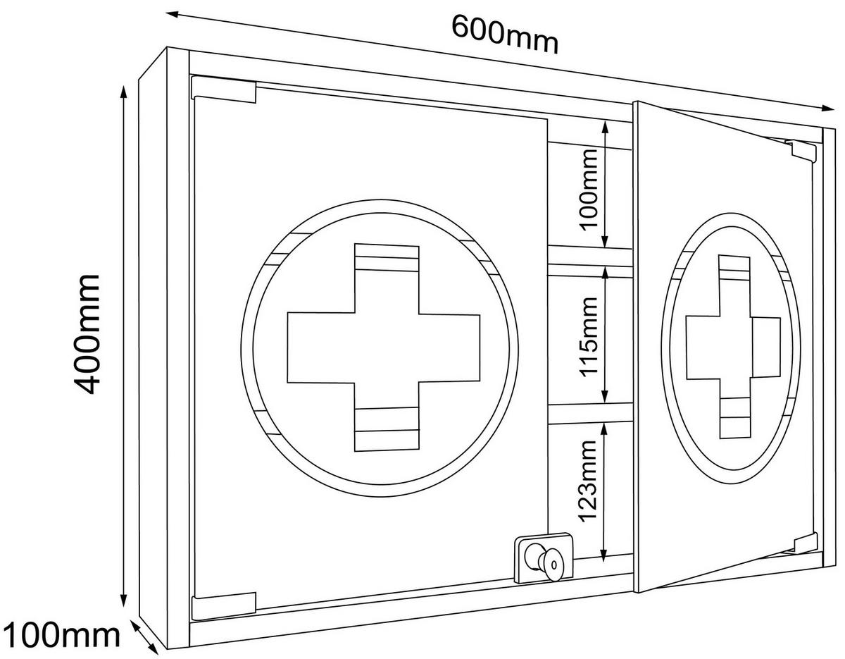 Medizinschrank Hustila Weiß B: 60 Cm - Weiß, MODERN, Glas/Holzwerkstoff (60/40/10cm) - MID.YOU