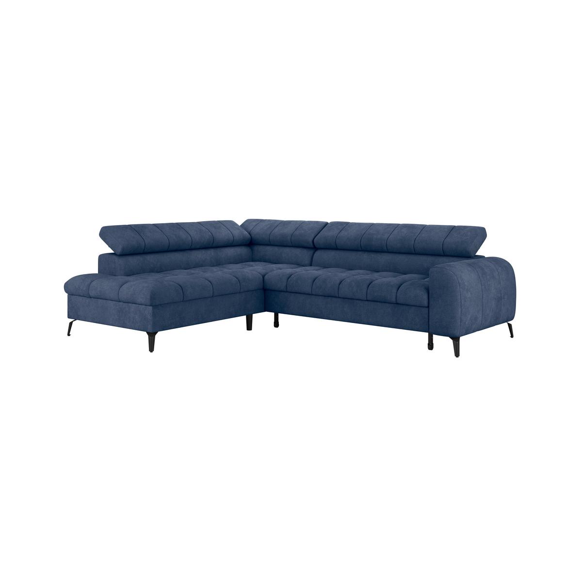 Ecksofa Mit Schlaffunktion & Bettkasten Volf Blau - Blau/Schwarz, Trend, Kunststoff/Textil (203/261cm)