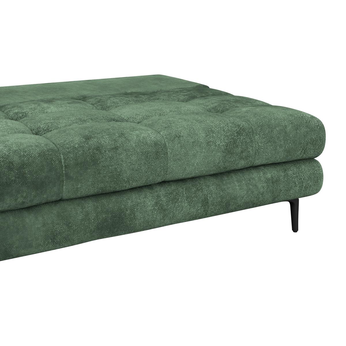 Rozkladacia pohovka PERLA, tmavozelený velúr - čierna/tmavozelená, Konventionell, kov/textil (203/94/96cm)