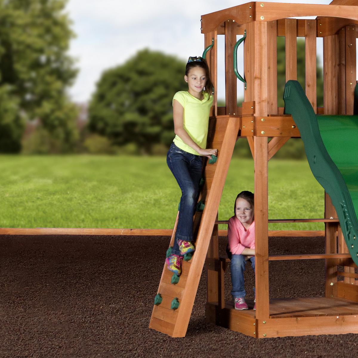 Spielturm Hill Crest Aus Zedernholz Massiv - Braun/Grün, KONVENTIONELL, Holz (537,2/290/409cm) - Ambia Garden