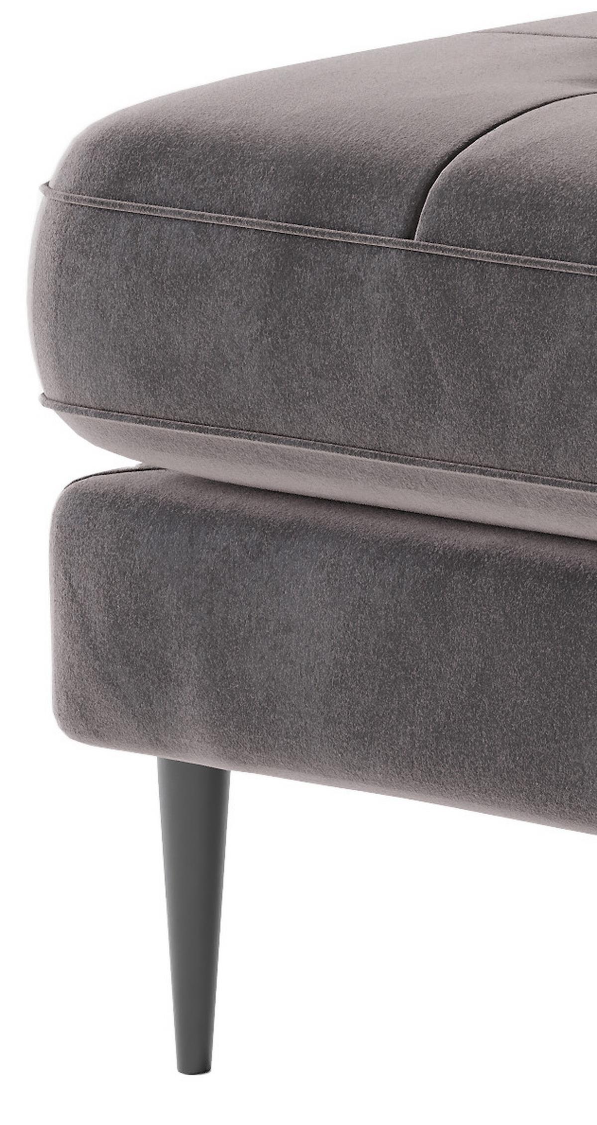 Ecksofa Scott - Edelstahlfarben/Anthrazit, Design, Textil (259/206cm) - Livetastic