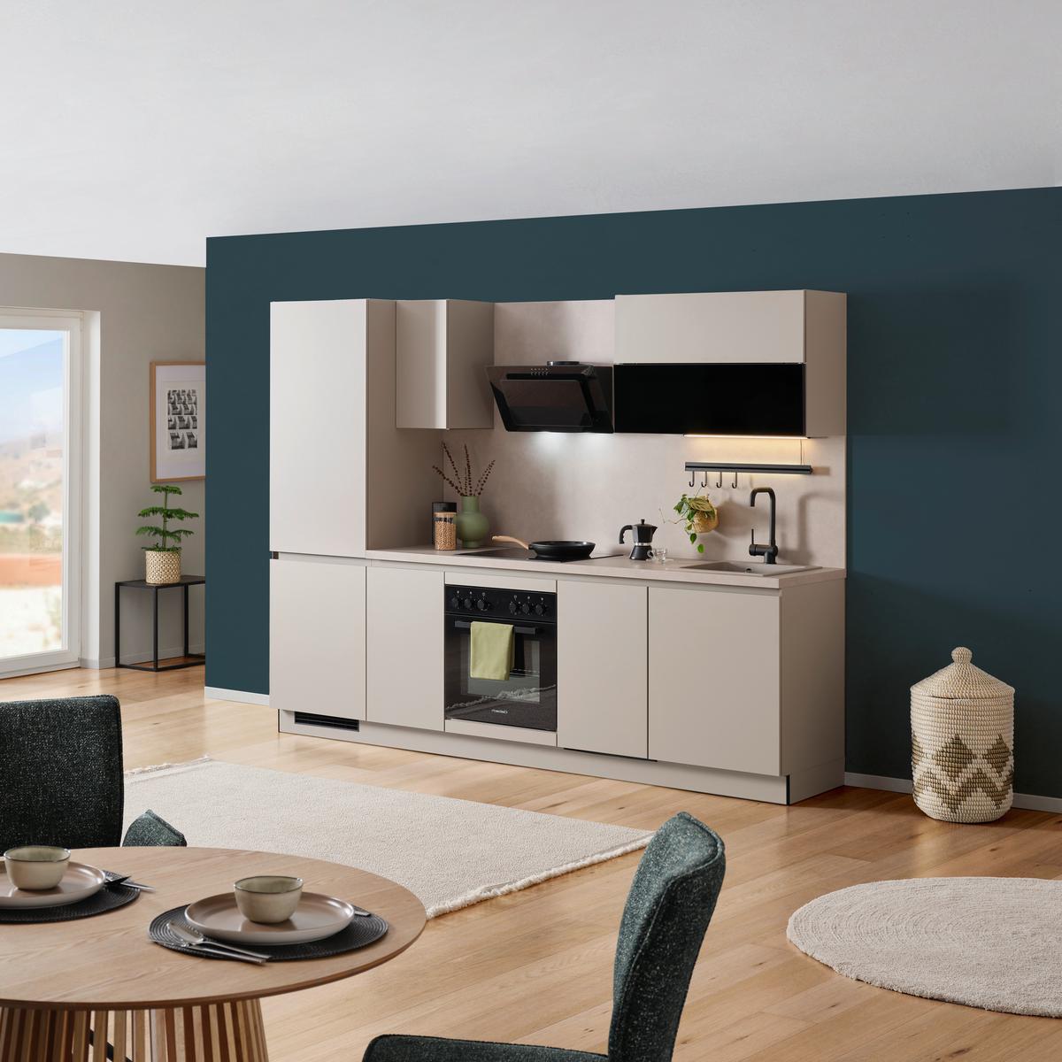 Küchenblock Win - Creme, MODERN, Holzwerkstoff (270cm) - Express-Kuechen