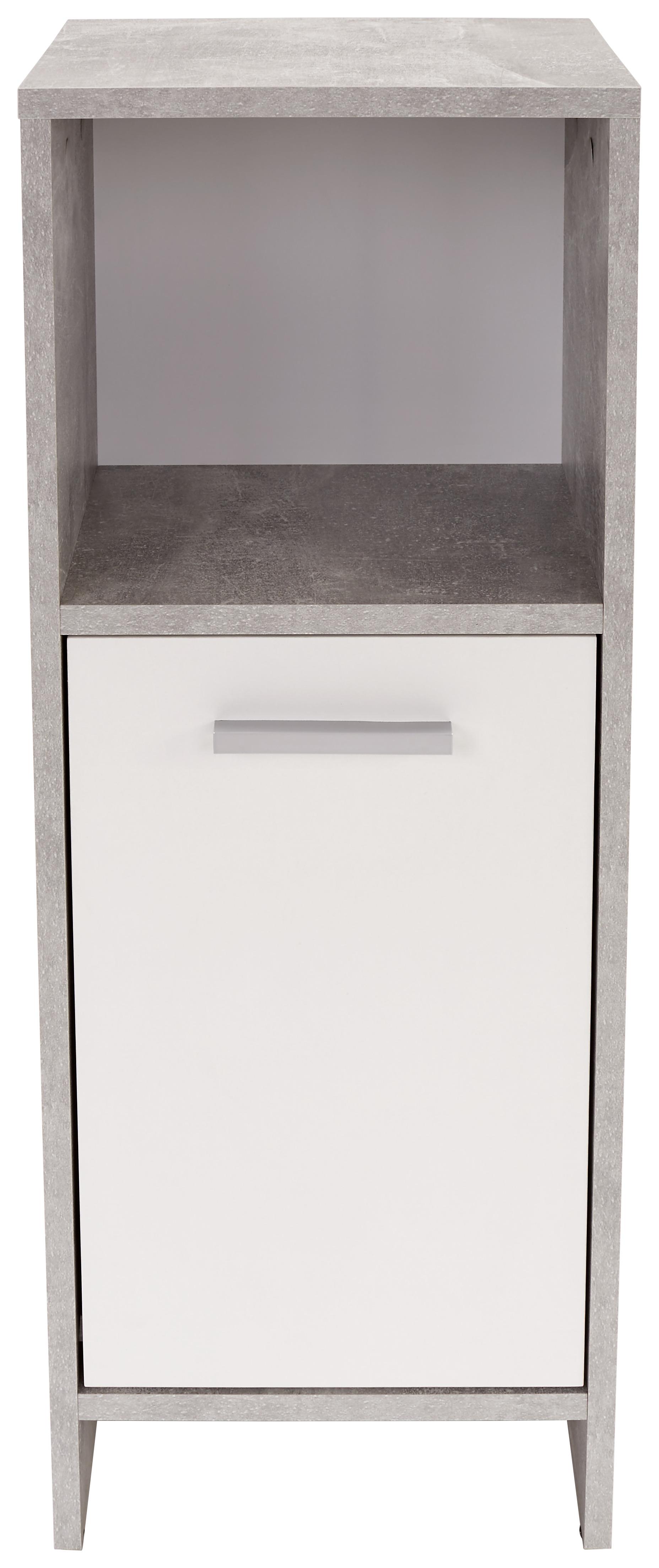 Unterschrank Attack B: 32 cm, Betonoptik/Weiß - Hellgrau/Schwarz, MODERN, Holzwerkstoff (32/82/28cm)