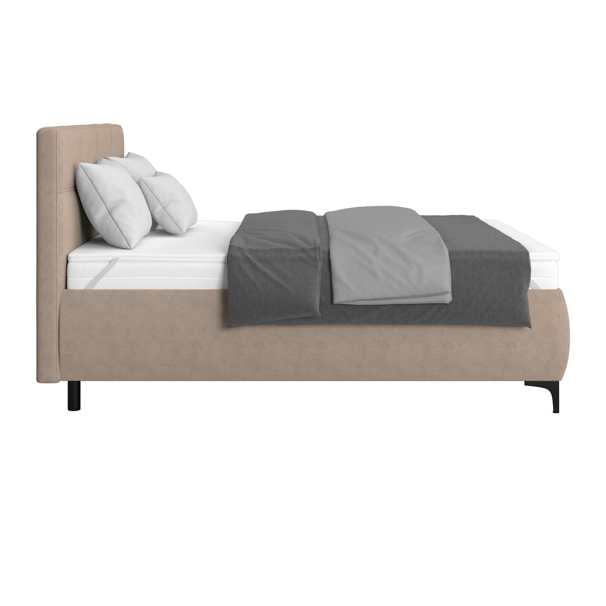 Polsterbett Zeni 140 - Sandfarben/Schwarz, KONVENTIONELL, Holz/Textil (140/200cm)