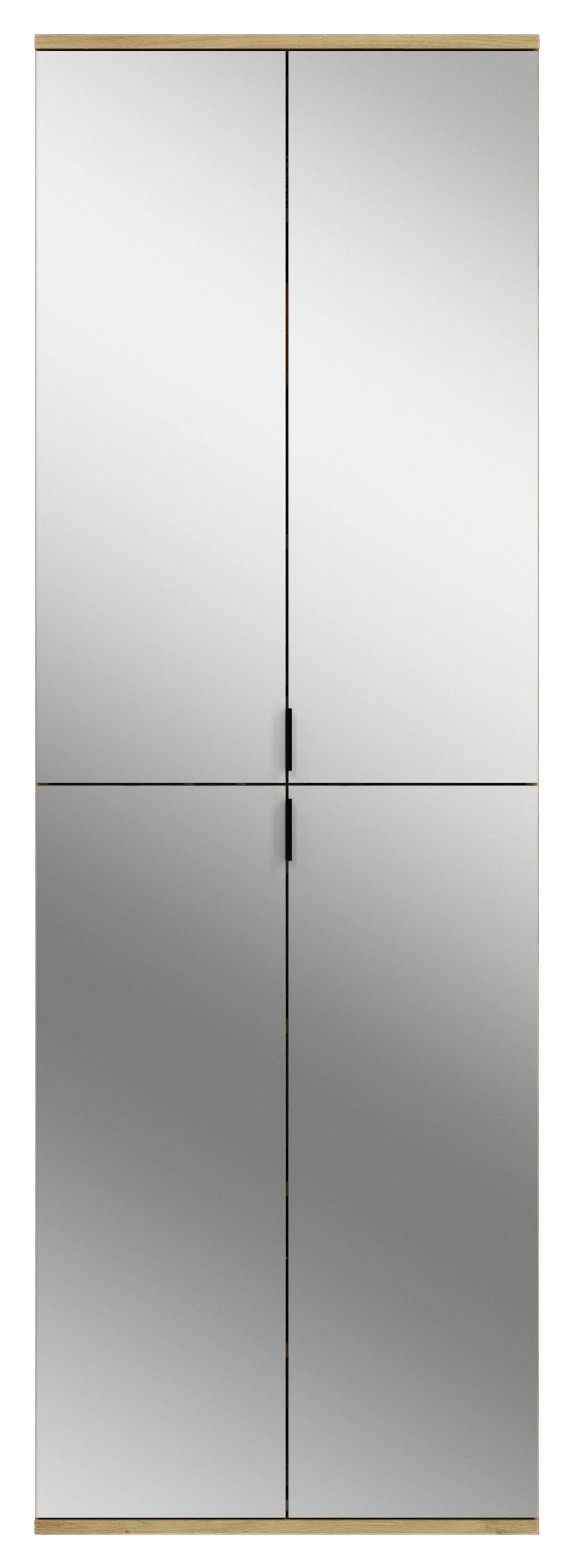 Garderobenschrank Projekt Eiche Dekor Grau - Eichefarben/Grau, KONVENTIONELL, Glas/Holzwerkstoff (91/193/34cm) - MID.YOU