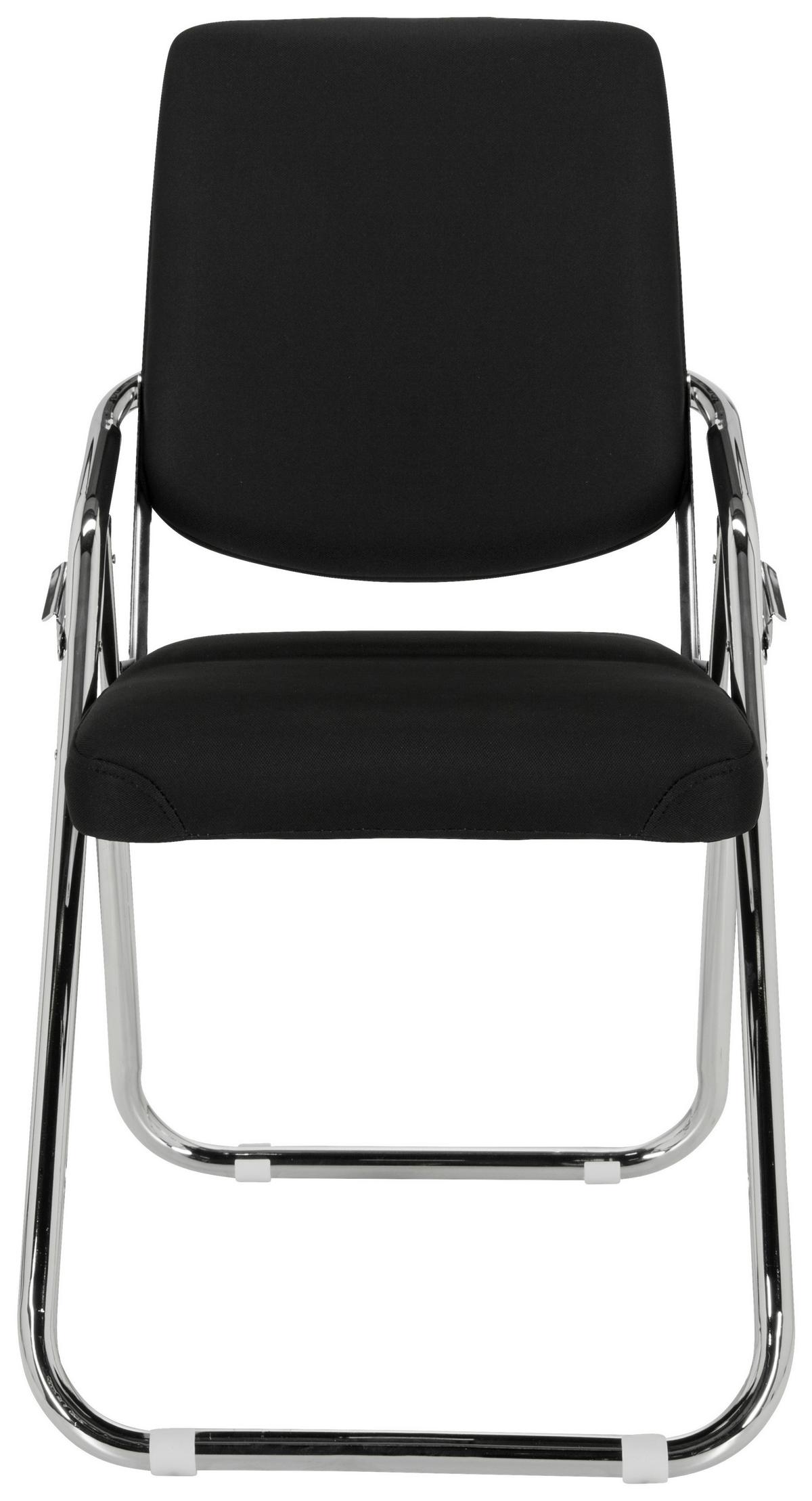 Besucherstuhl Esto Schwarz Klappbar - Chromfarben/Schwarz, Basics, Textil/Metall (46/90/40cm) - MID.YOU