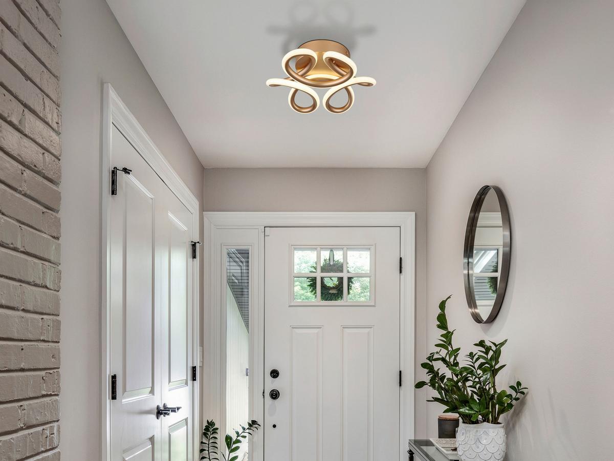 LED-DECKENLEUCHTE 67386-24CH MELISAND - Champagner/Weiß, Design, Kunststoff/Metall (26/10cm) - Globo