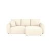 Ecksofa Joni Creme S: 250 cm - Creme/Schwarz, Design, Textil (250/151cm) - MID.YOU