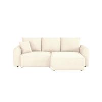 Ecksofa Joni Creme S: 250 cm - Creme/Schwarz, Design, Textil (250/151cm) - MID.YOU