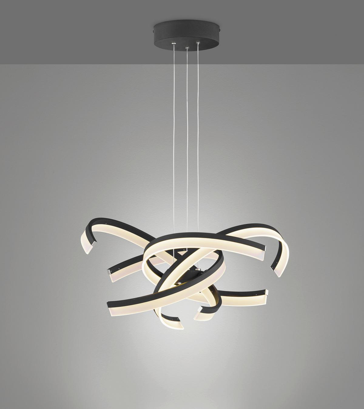LED-Pendelleuchte 60552 - Sandfarben/Schwarz, Design, Metall (53/150cm) - Fischer & Honsel
