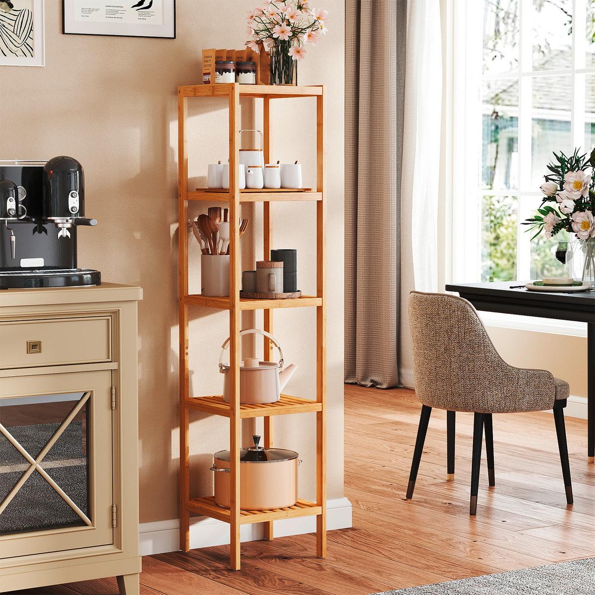 Badezimmerregal Naturfarben B: 33 cm - Naturfarben, Basics, Holz (33/146/33cm)