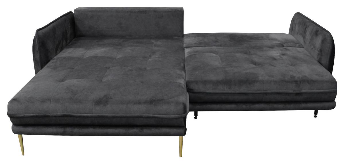 Ecksofa Whisper Anthrazit S: 196x264cm - Anthrazit/Goldfarben, Design, Textil (196/264cm) - MID.YOU