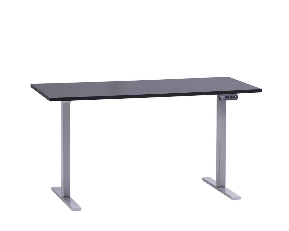 SCHREIBTISCH Metz Anthrazit L: 138cm - Anthrazit/Alufarben, MODERN, Holzwerkstoff/Metall (138/60/72,7-117,2cm) - MID.YOU