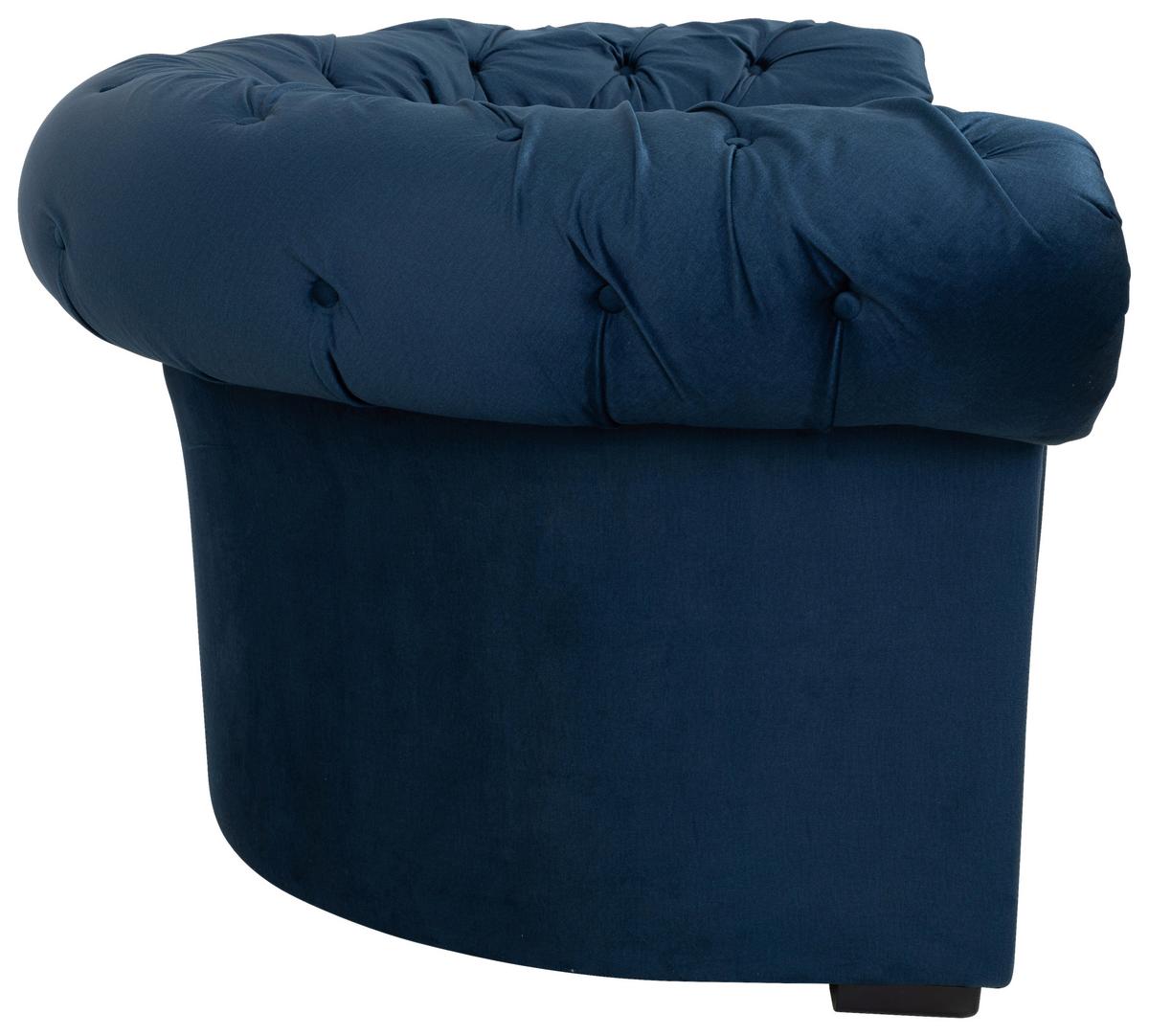 Chesterfield-sessel Cupido - Schwarz/Dunkelblau, Design, Textil (114/78/91cm) - MID.YOU