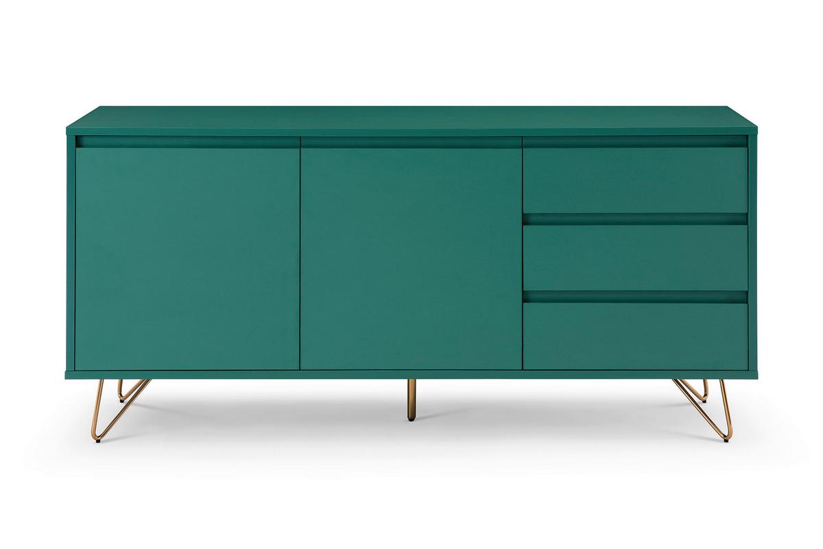 Sideboard Grün B: 150cm - Messingfarben/Grün, Design, Holzwerkstoff (150/70/40cm) - Livetastic