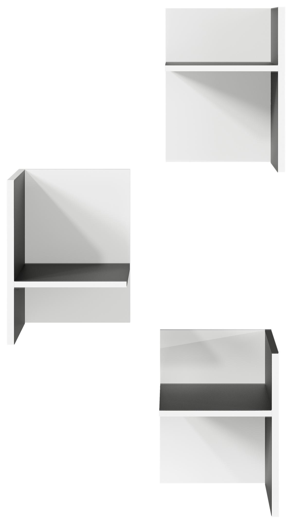 Inneneinteilung Kleiderschrank Gw-Pasadena Graphit/weiß - Graphitfarben/Weiß, MODERN, Holzwerkstoff (27/37/35cm) - Germania