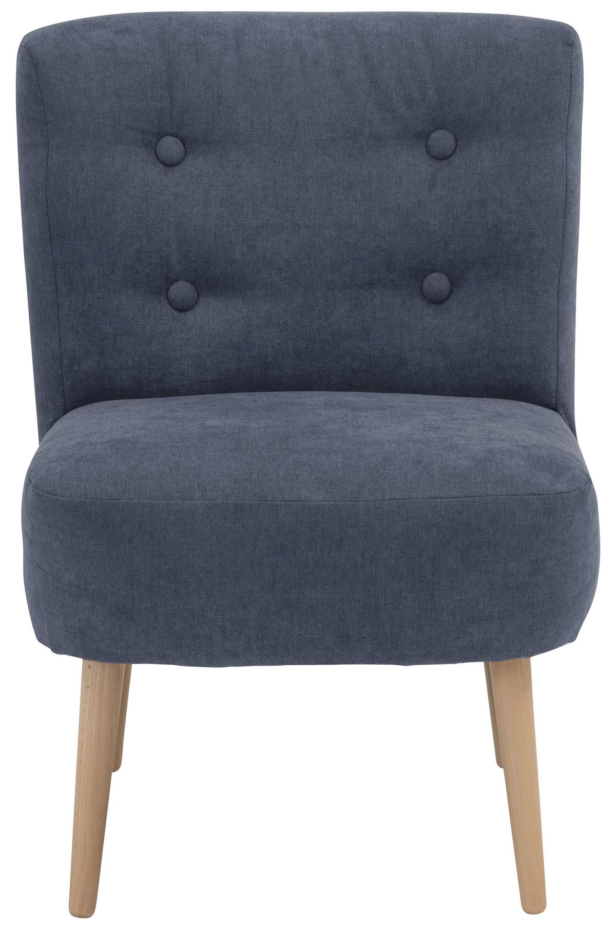 Sessel Fiona - Blau/Buchefarben, Design, Textil (58/78/68cm) - Max Winzer