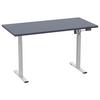 Schreibtisch E-Lona Anthrazit L: 140 cm - Anthrazit/Silberfarben, Design, Holzwerkstoff/Metall (140/50/71cm) - MID.YOU