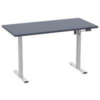 Schreibtisch E-Lona Anthrazit B: 50 cm - Anthrazit/Silberfarben, Design, Holzwerkstoff/Metall (110/50/71cm) - MID.YOU