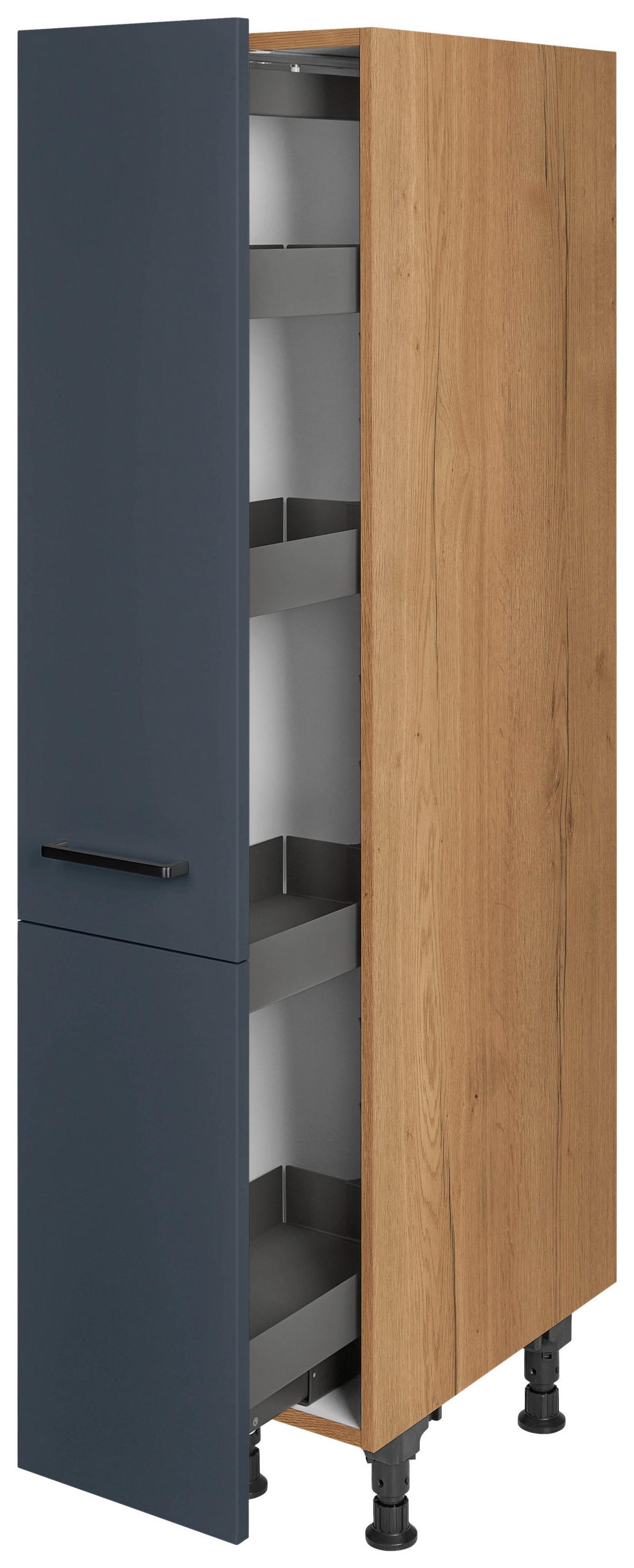 Apothekerschrank Easytouch - Blau/Eichefarben, MODERN, Holzwerkstoff/Metall (30/168/58cm) - Nobilia