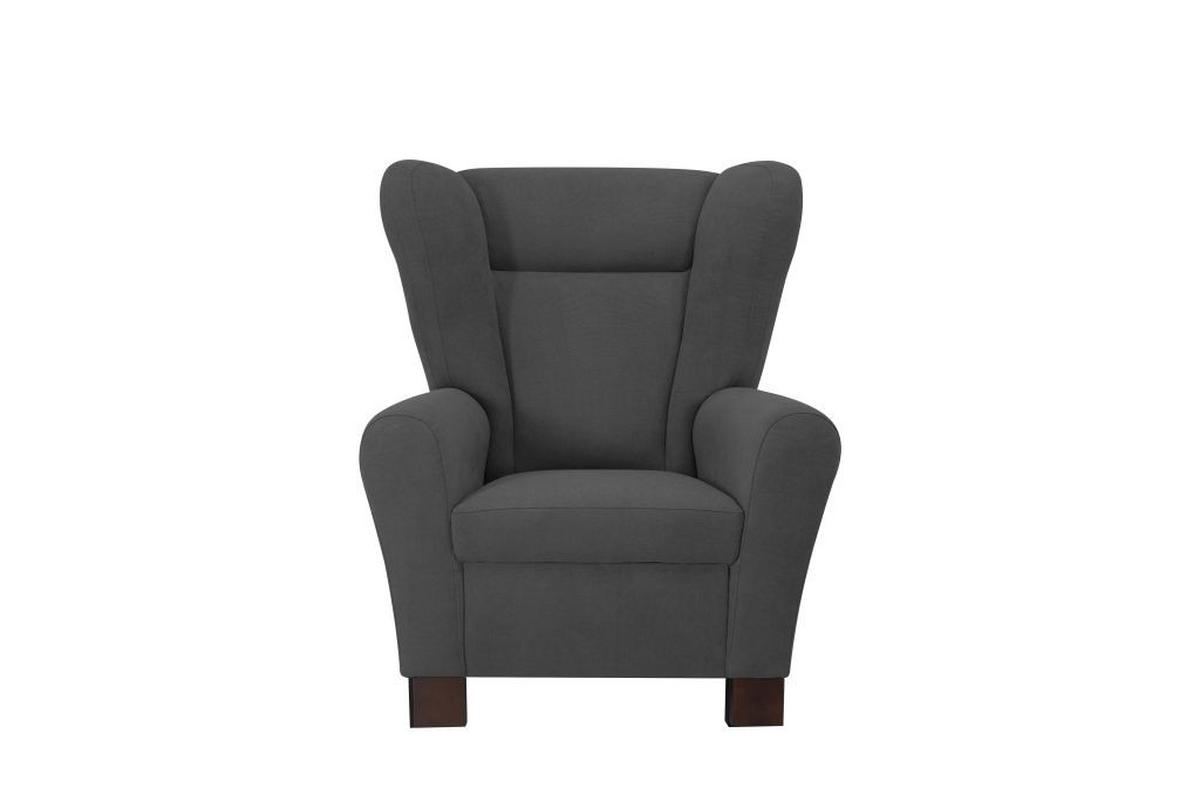 Křeslo ušák CHANDLER, černohnědá - hnědá/černohnědá, Design, dřevo/kompozitní dřevo (95/109/97cm) - Ondega