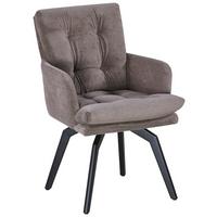 STOLIČKA S PODRÚČKAMI HANNA - hnedá/čierna, Modern, kov/textil (60/88/64cm) - Mömax