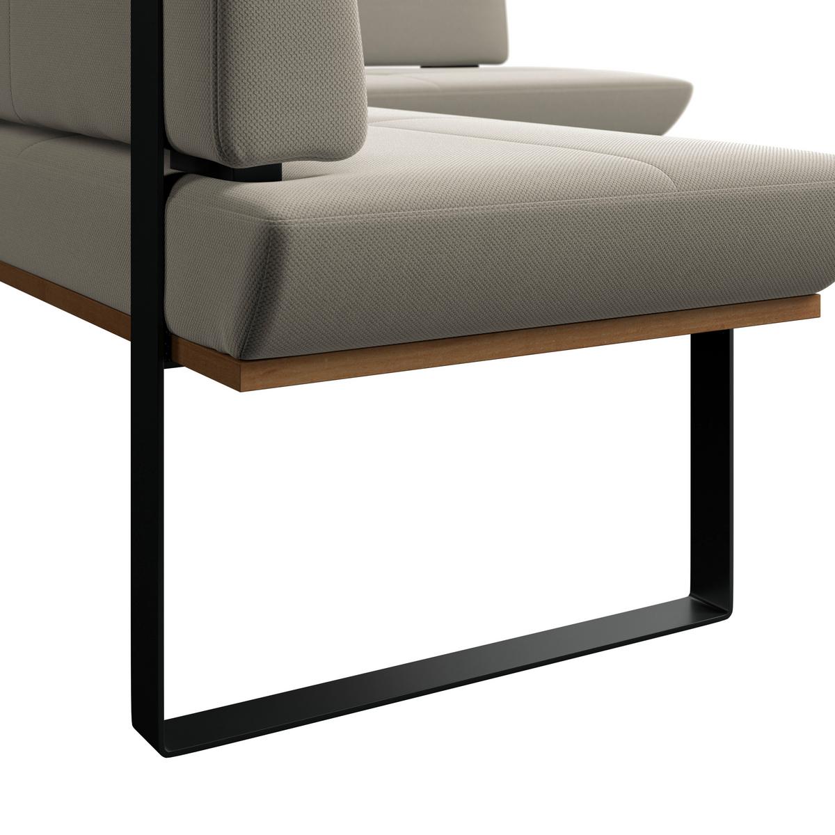 Eckbank Tristan Webstoff beige, S:245x175cm - Beige/Schwarz, MODERN, Holz/Textil (245/175cm) - James Wood