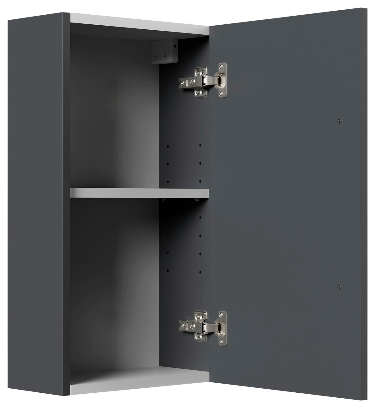 MIDISCHRANK Graphitfarben B: 35cm - Graphitfarben, Basics, Holzwerkstoff (35/62/16,6cm) - MID.YOU