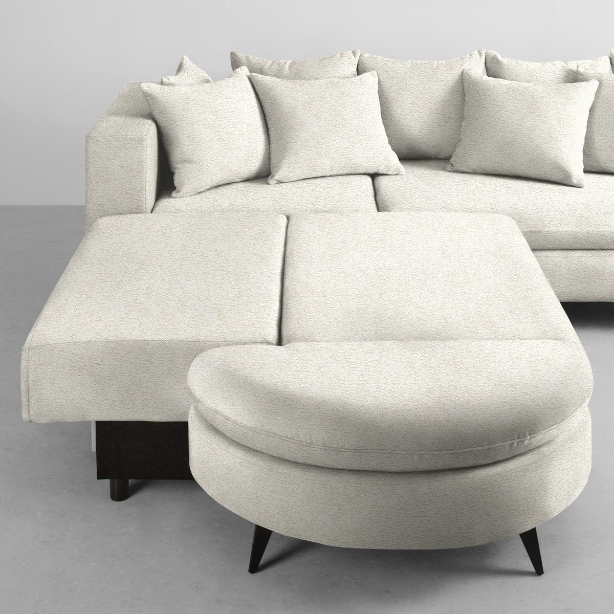 Rohová sedačka AXEL, levá, béžová tkanina - černá/béžová, Moderní, kov/textil (250/87/291cm) - Mömax