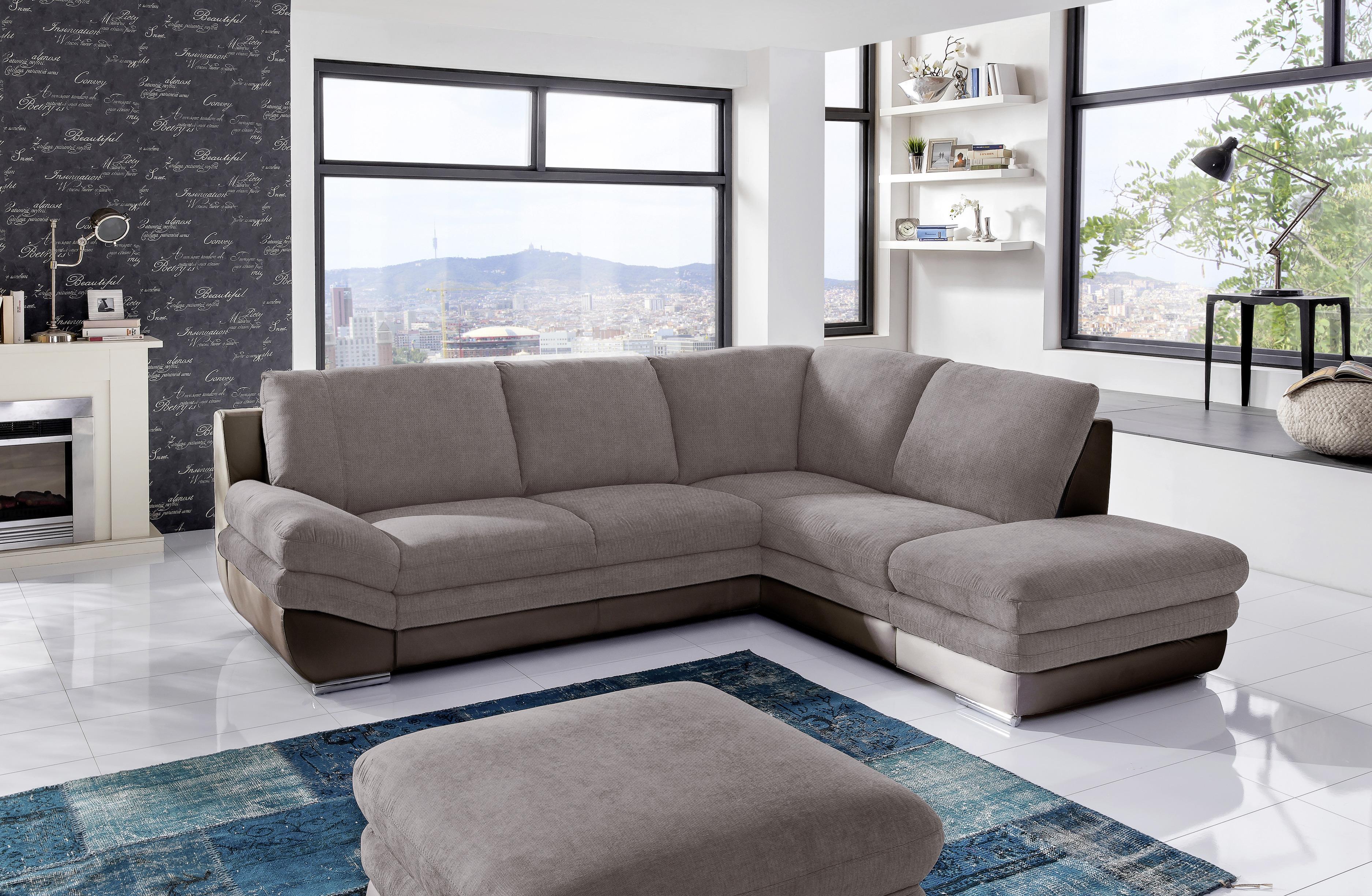 Wohnlandschaft In L-Form Nardo 264x221 cm - Taupe/Chromfarben, MODERN, Textil (264/221cm) - MID.YOU