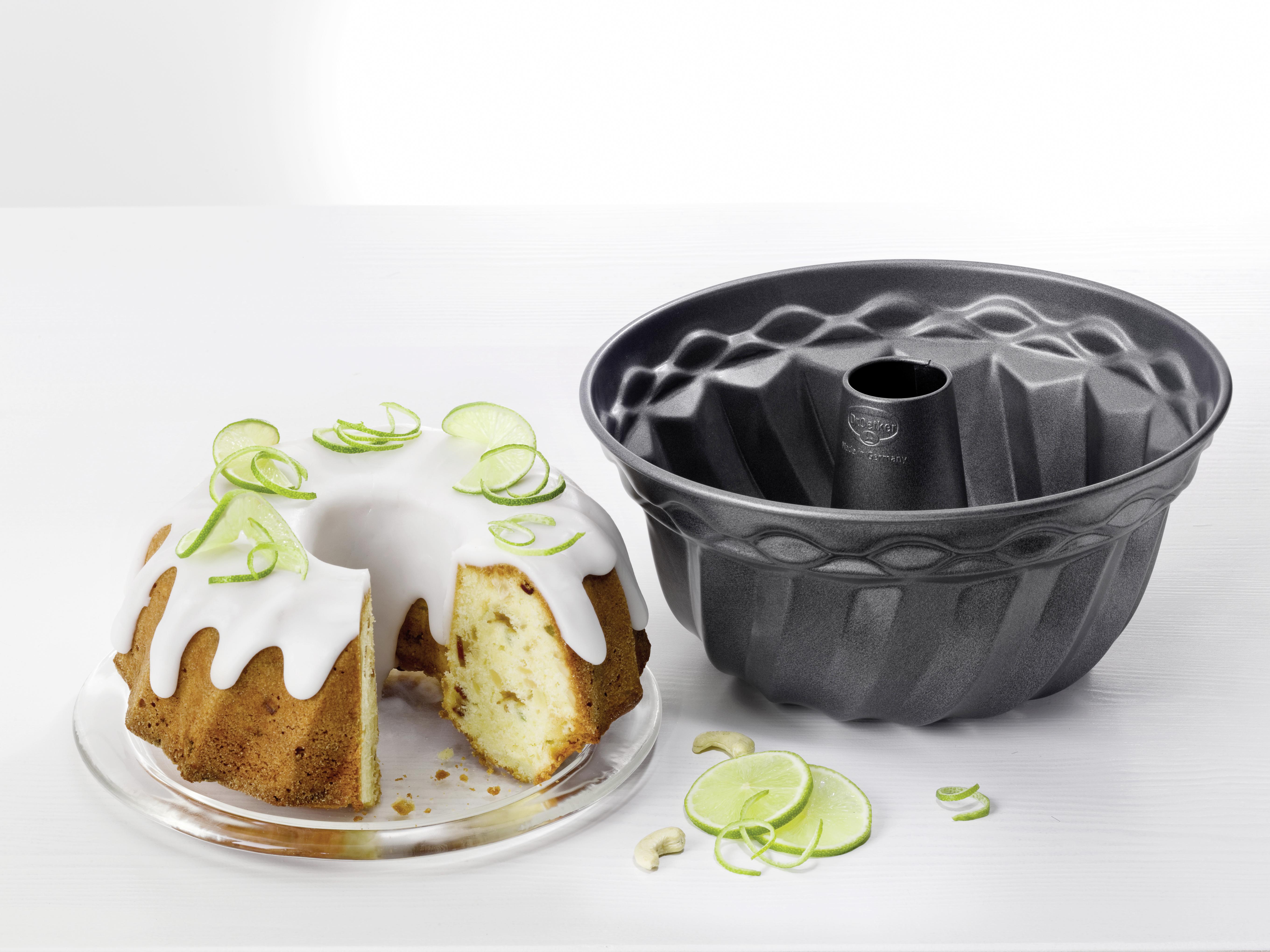 Gugelhupfform 2604 Rund DxH: 24x12 cm Antihaftbeschichtet - Grau, Basics, Metall (24/12cm) - Dr.Oetker