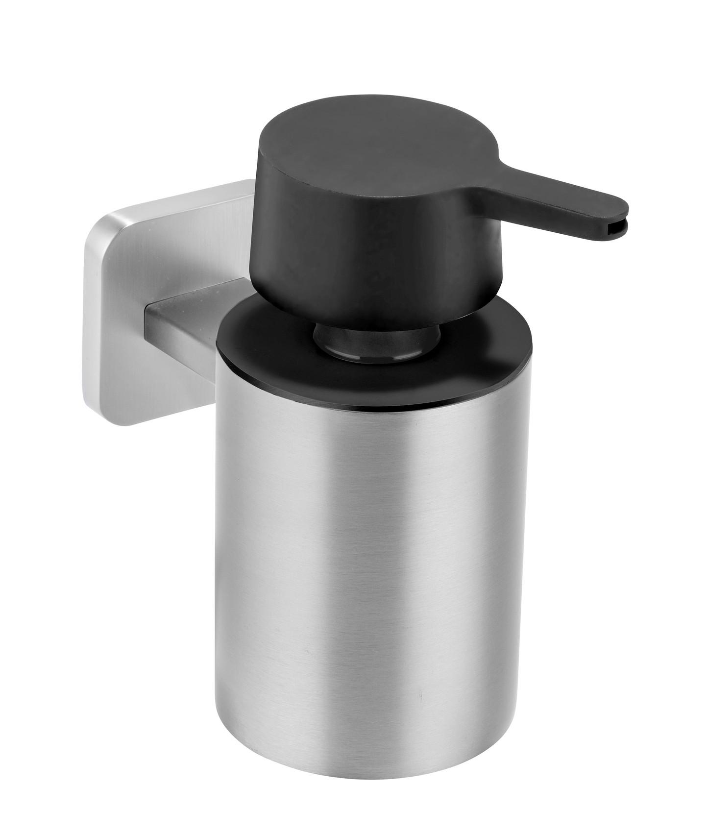 Seifenspender Porto Matt Edelstahlfarben/Schwarz, B: 9,5 cm