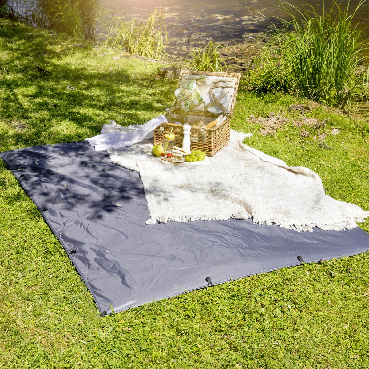 Schutzplane mit Schlaufen 4x5m Premium Ripstop Anthrazit - Anthrazit, Basics (400/500cm)