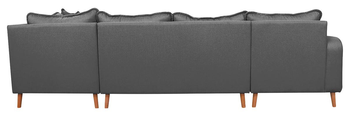 Wohnlandschaft Beata Grau U: 170x296x167 cm - Wengefarben/Grau, Design, Textil (170/296/167cm) - Livetastic