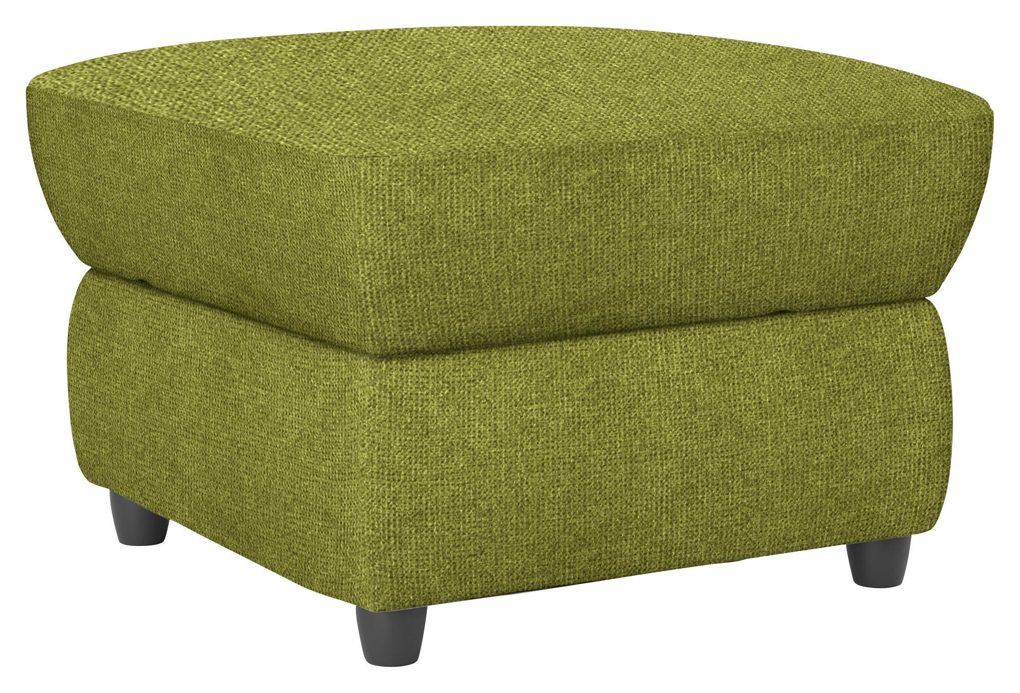 Polsterhocker Boston mit Stauraum Grün Chenille - Schwarz/Grün, KONVENTIONELL, Textil (68/45/68cm) - Livetastic