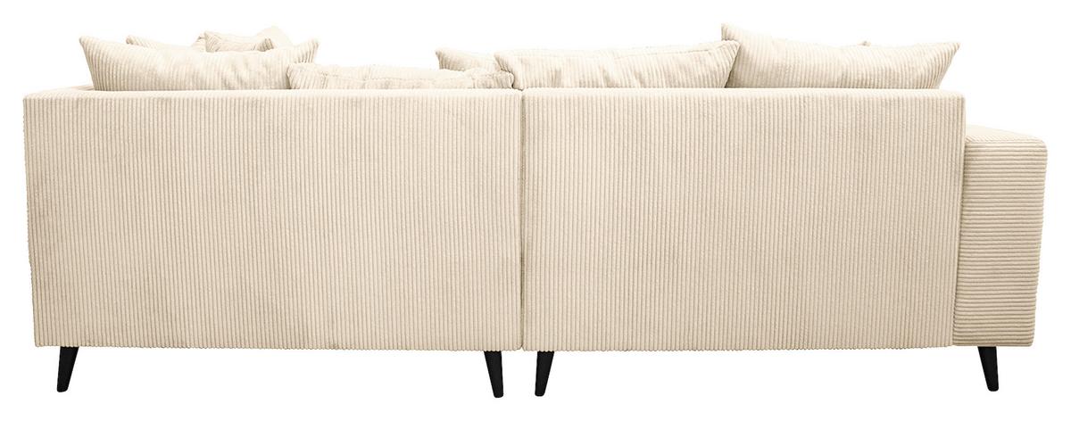 Ecksofa Pruno, Creme S: 247x174 Cm - Creme/Schwarz, Design, Textil (247/174cm) - MID.YOU