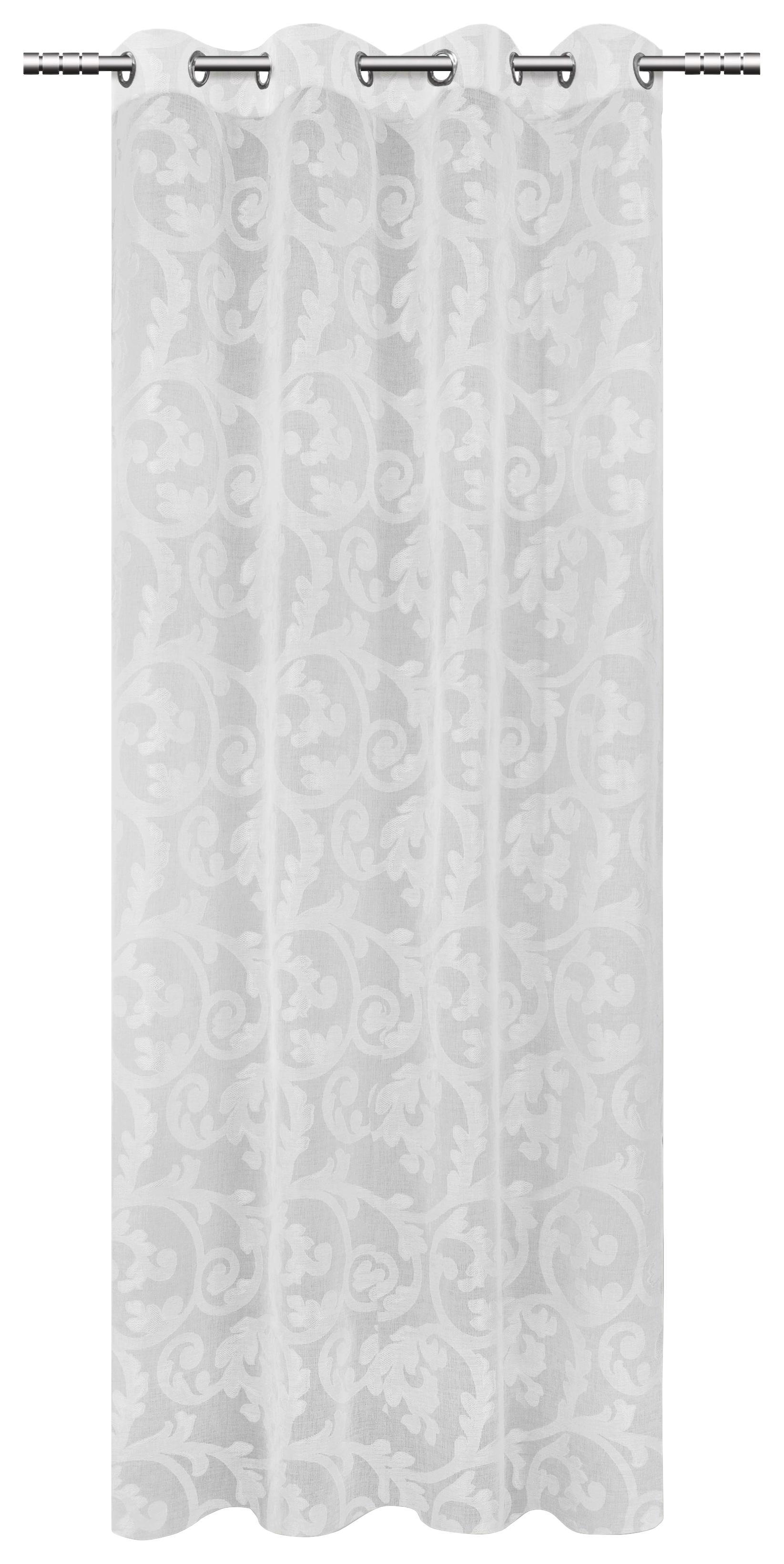 Ösenvorhang Tina - Weiß, ROMANTIK / LANDHAUS, Textil (140/245cm) - James Wood