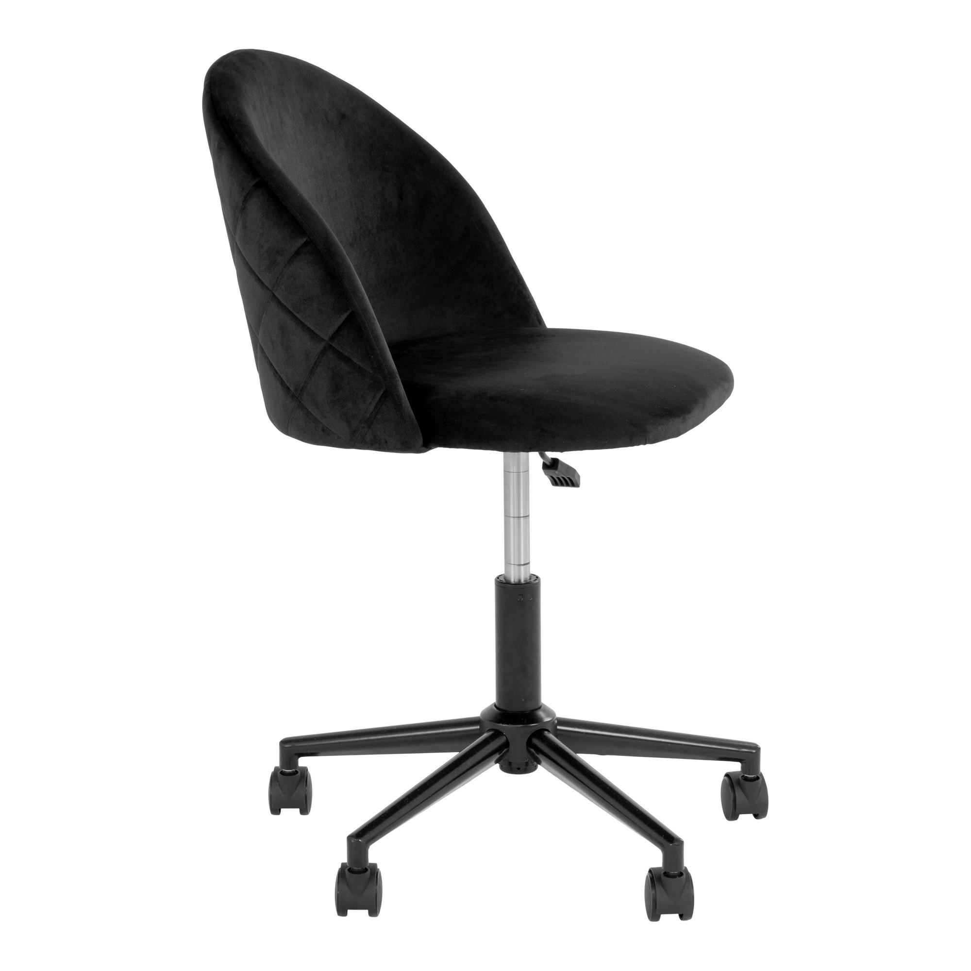 Drehstuhl Geneve Schwarz B 55 cm - Schwarzchrom/Schwarz, MODERN, Kunststoff/Textil (55/73-87/55cm) - MID.YOU
