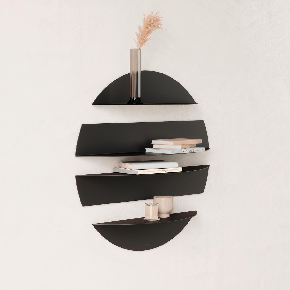 Wandregal Schwarz B: 76 Cm - Schwarz, Basics, Metall (76/76/19cm) - Umbra