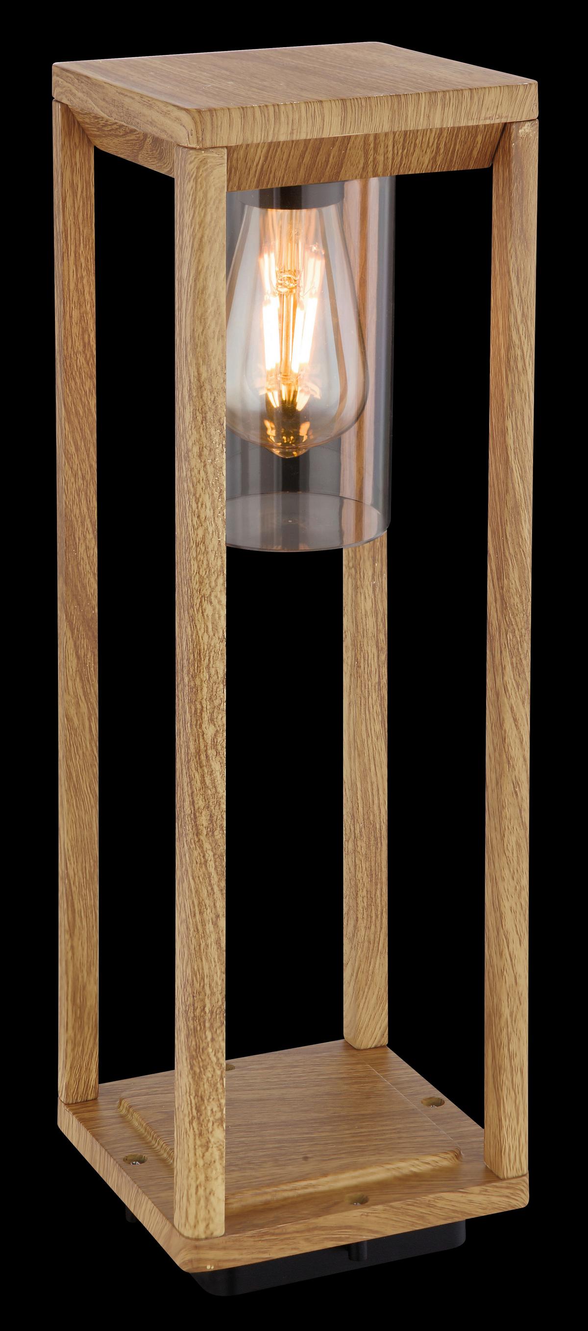 Außenleuchte Candela 15 Watt Aluminium - Klar/Naturfarben, Basics, Kunststoff/Metall (15/15/50cm) - Globo