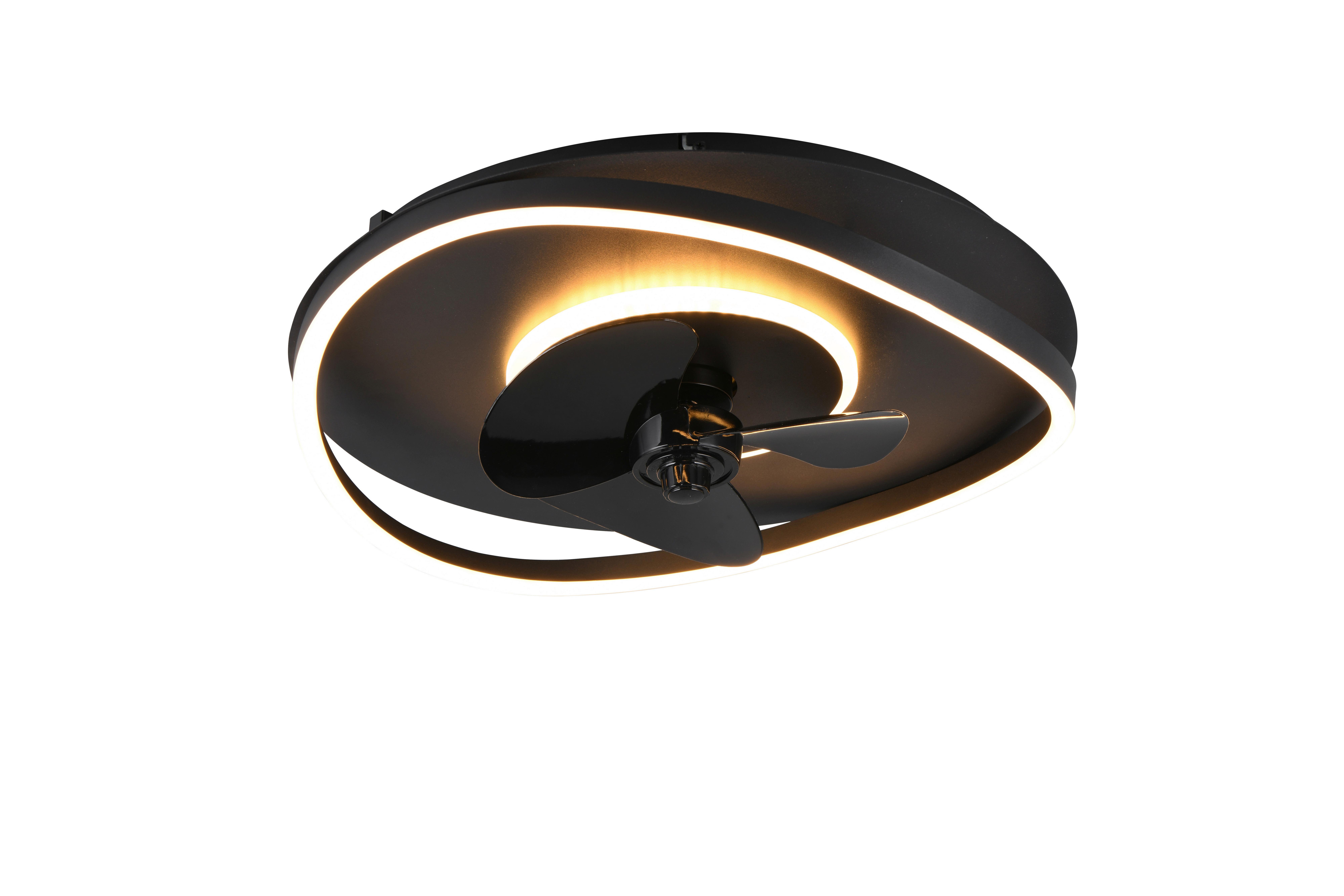 Deckenventilator Sortland Schwarz D: 73,5 cm - Schwarz, Design, Kunststoff (73,5/23cm)
