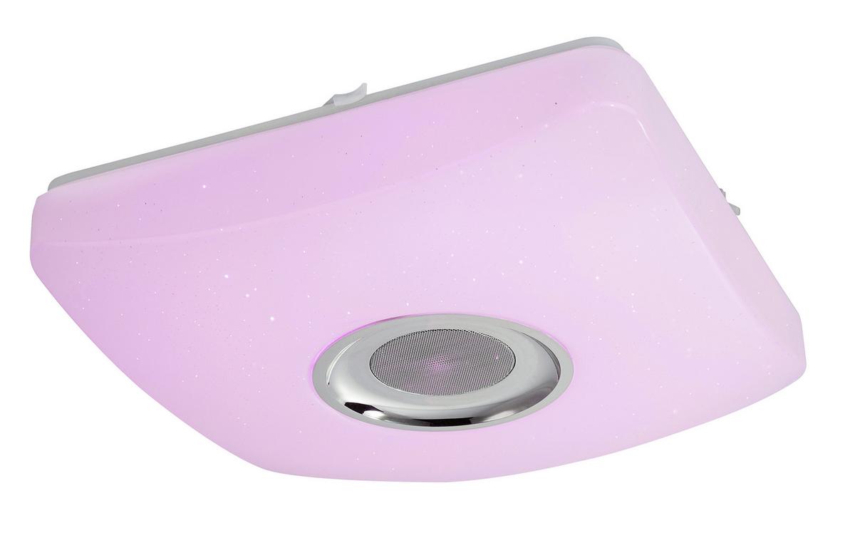 LED-Deckenleuchte Ayleen L: 36,5 cm mit Farbwechsler - Chromfarben/Weiß, Basics, Kunststoff/Metall (36,5/36,5/9cm) - Globo