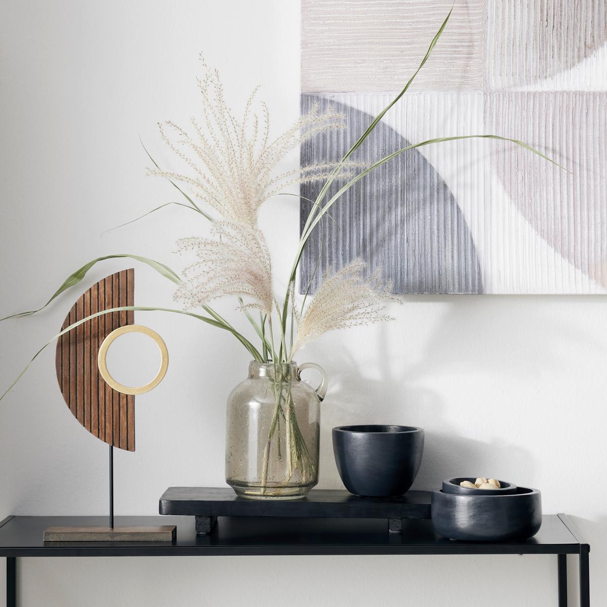Socha Dana, V. 36cm - hnedá/zlatá, Basics, drevo (18/36/6cm) - Modern Living