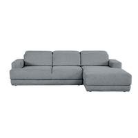 Ecksofa Frans Dunkelgrau S: 204 Cm - Dunkelgrau/Schwarz, Design, Textil (204/293cm) - MID.YOU